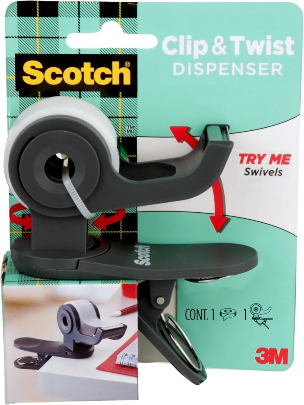 Desktop Tape Dispenser, 1 Dispenser